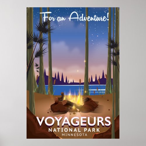 Voyageurs National Park Minnesota travel poster