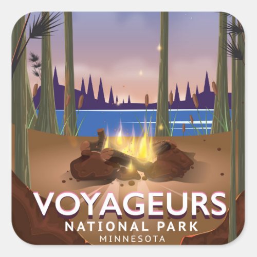 Voyageurs National Park Minnesota travel poster Square Sticker