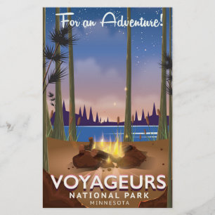 Voyageurs National Park Minnesota travel poster Stationery