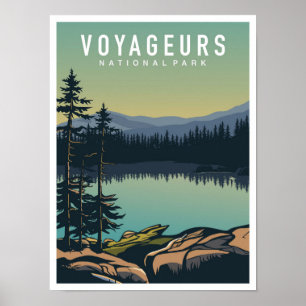 Voyageurs National Park Minnesota USA Travel Poster