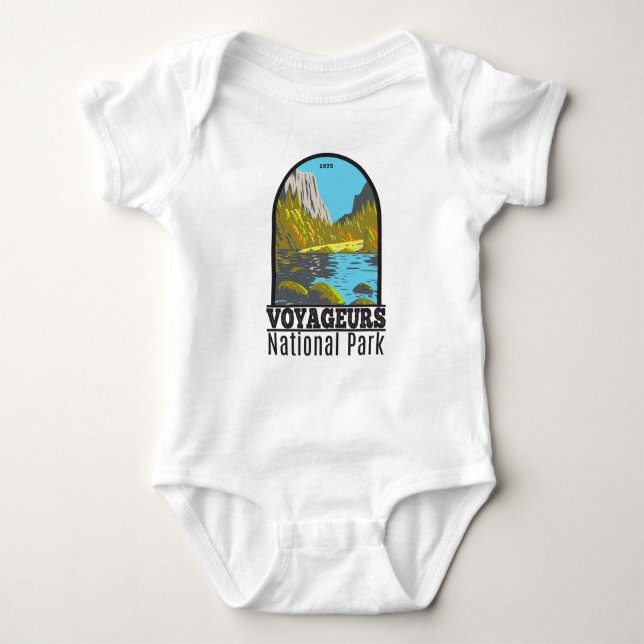 Voyageurs National Park Minnesota Vintage   Baby Bodysuit (Front)