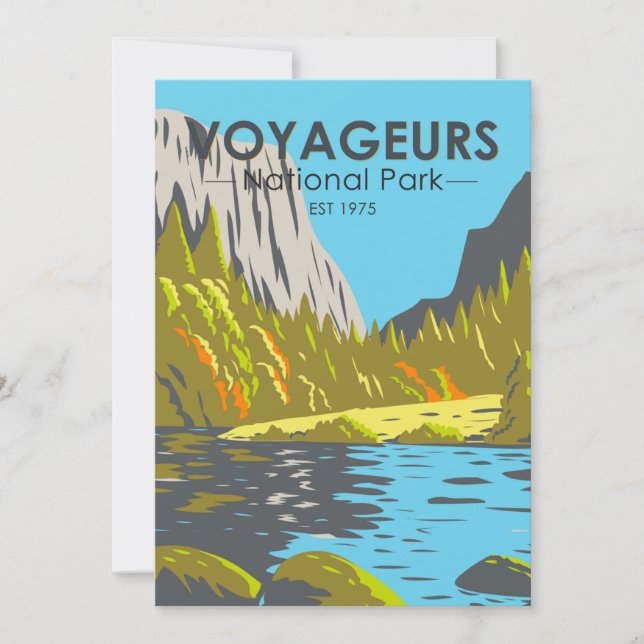 Voyageurs National Park Minnesota Vintage Holiday Card (Front)