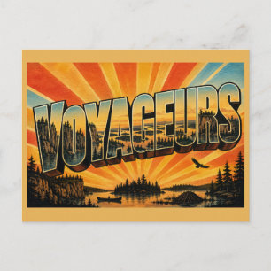 Voyageurs National Park MN Vintage Travel Art Postcard