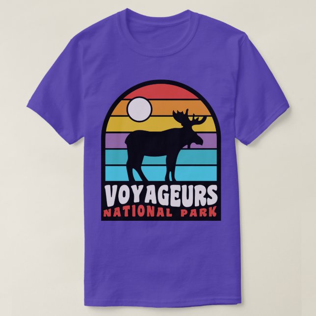 Voyageurs National Park Moose Minnesota Badge T-Shirt (Design Front)