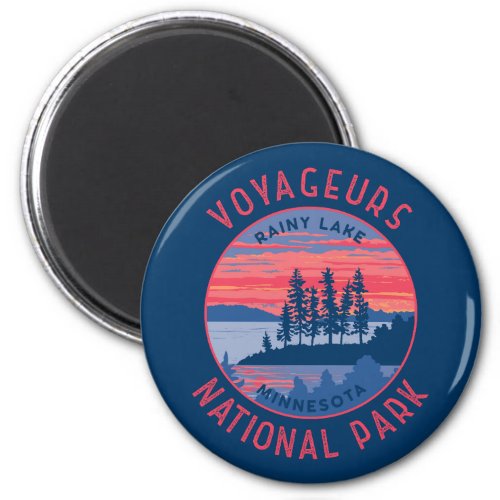 Voyageurs National Park Rainy Lake Art Distressed Magnet