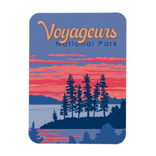 Voyageurs National Park Rainy Lake Illustration Magnet