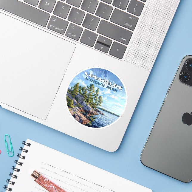Voyageurs National Park Rainy Lake Minnesota Sticker (Laptop w/ iPhone)