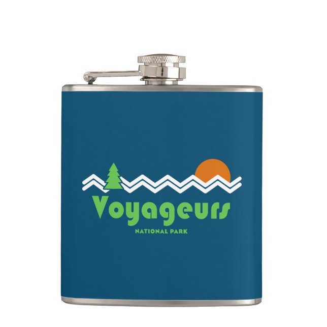 Voyageurs National Park Retro Flask (Front)
