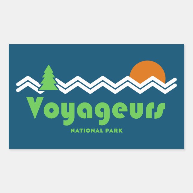 Voyageurs National Park Retro Rectangular Sticker (Front)