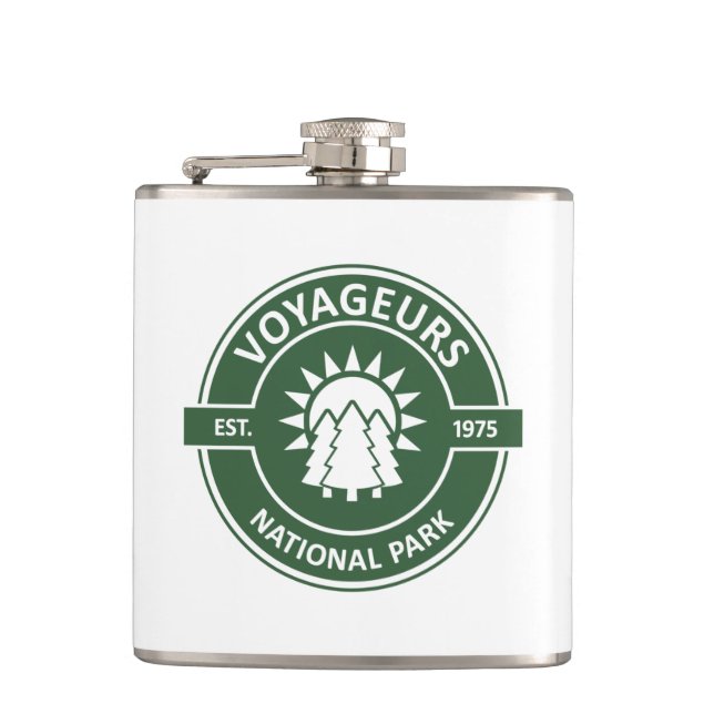 Voyageurs National Park Sun Trees Flask (Front)