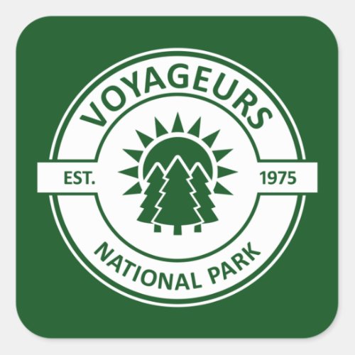 Voyageurs National Park Sun Trees Square Sticker