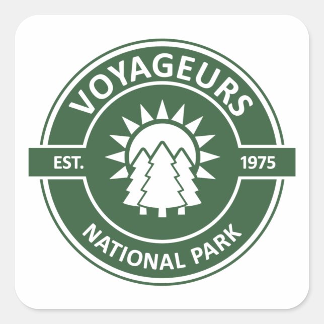 Voyageurs National Park Sun Trees Square Sticker (Front)