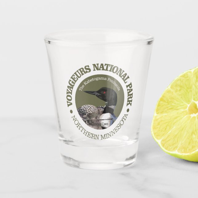Voyageurs NP (loon) Shot Glass (Front)