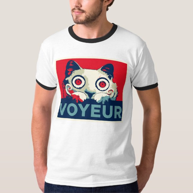 VOYEUR Cat Propaganda T-Shirt (Front)