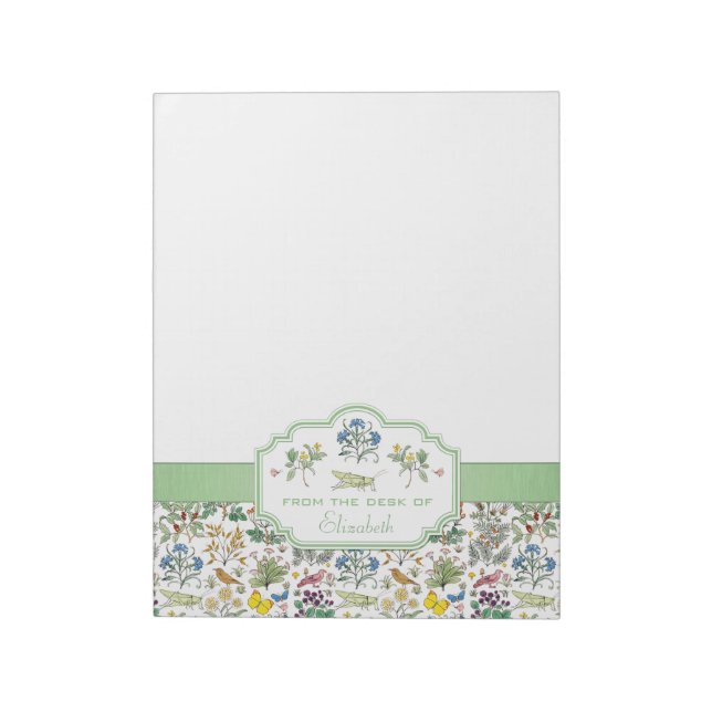 Voysey Apothecary's Garden Custom Notepad (Rotated)