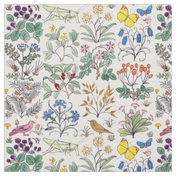 Voysey Apothecary's Garden Fabric by Bramblewood at Zazzle