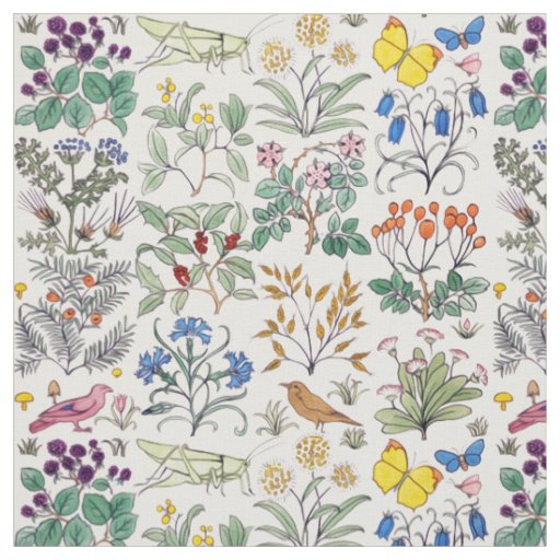 Voysey Apothecarys Garden Fabric Zazzle Voysey Apothecarys Garden Fabric Zazzle