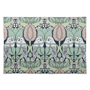 Voysey Art Nouveau Owls Nest Pattern Placemat