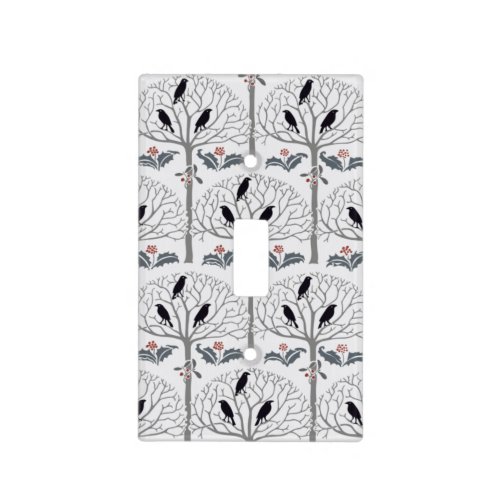 Voysey Rook and Holly Christmas Light Switch Cover