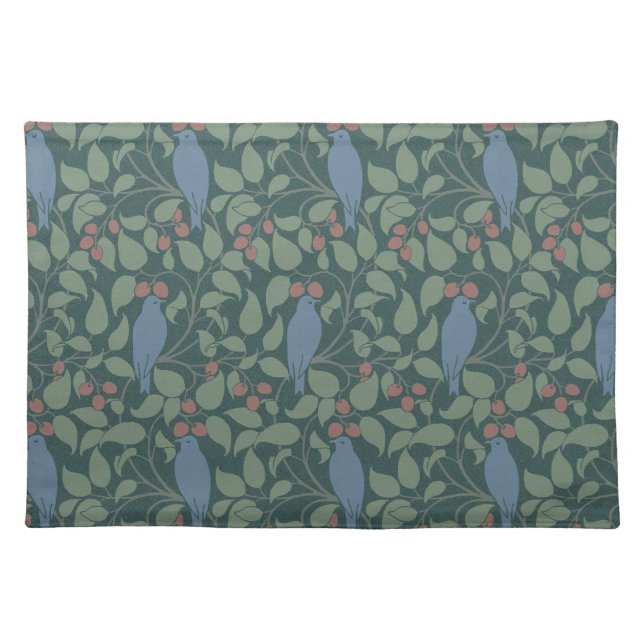Voysey's Birds in Berry Bush Cloth Placemat (Front)