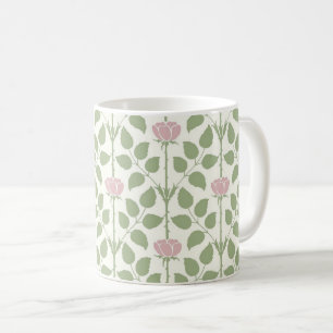 Voysey's Briar Rose, Light Pink Coffee Mug