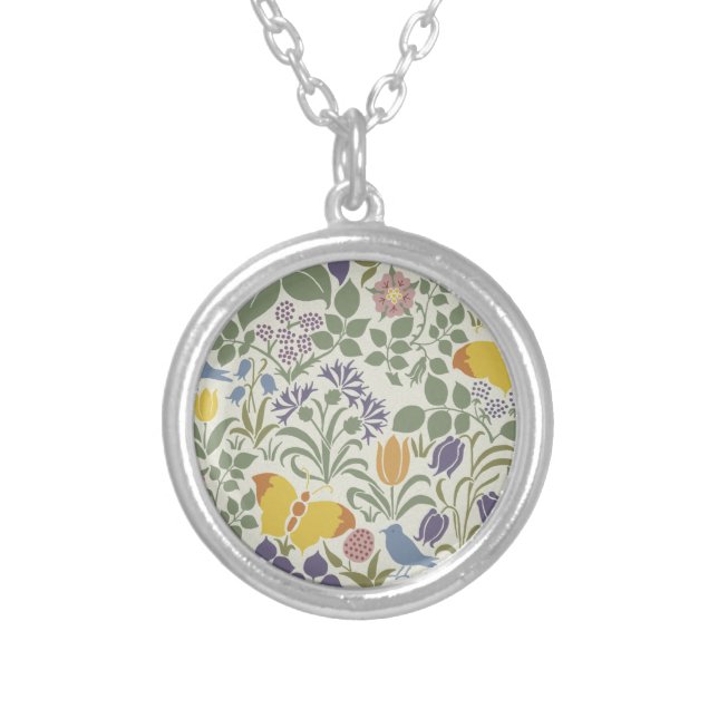 Voysey's Garden Silver Plated Necklace (Front)