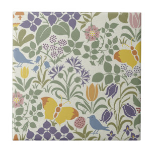 Voysey's Wildflowers Ceramic Tile