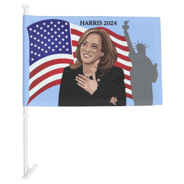 VP Kamala Harris Flag Statue of Liberty Car Flag (Front)