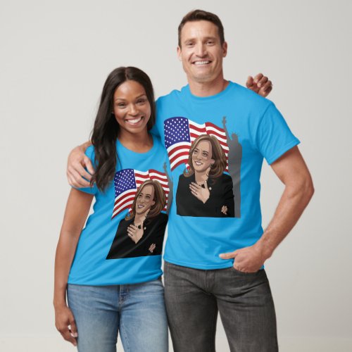 VP Kamala Harris Flag Statue of Liberty Unisex T_Shirt