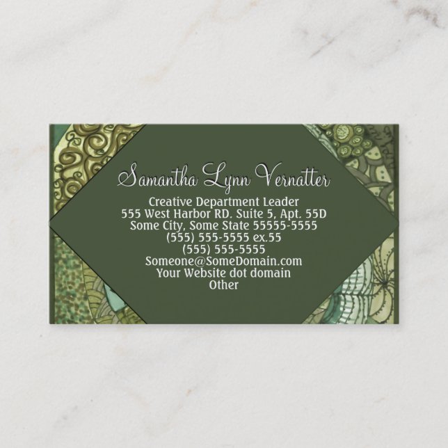 VPQ - Shades of Green Business Card (Front)