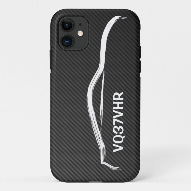 "VQ37VHR" 370z w/ Faux Carbon Fiber Case-Mate iPhone Case (Back)