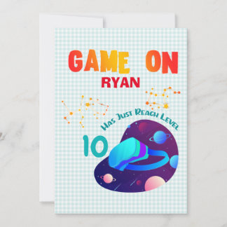VR Birthday Boy Gamer Party Group Matching  Invitation