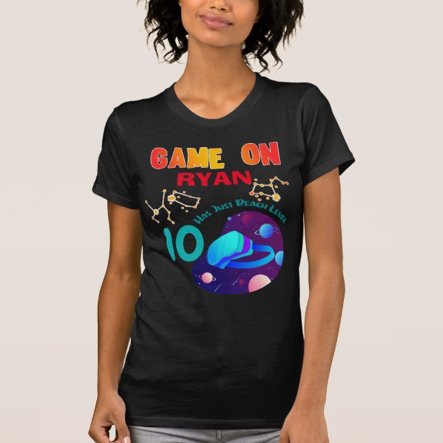 VR Birthday Boy Gamer Party Group Matching T-Shirt (Front)