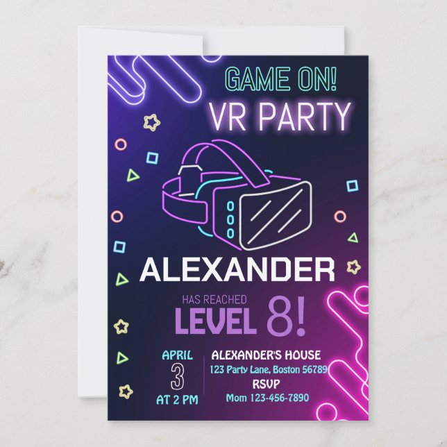 VR Birthday Invitation Virtual Reality Invitation (Front)