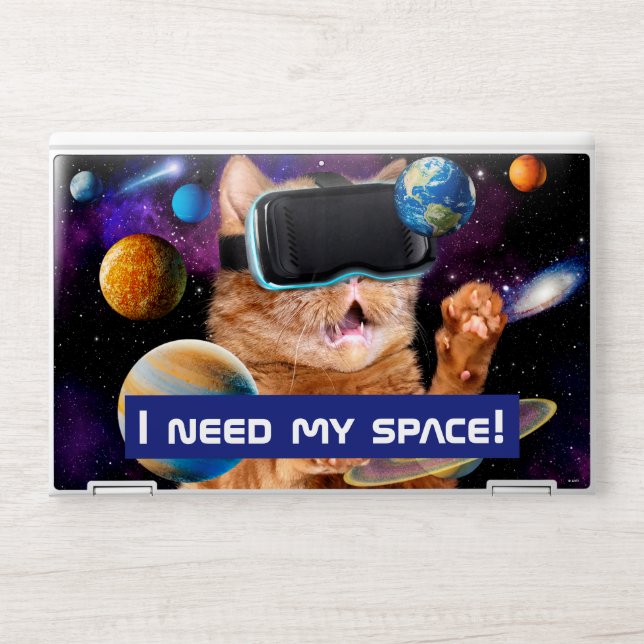 VR Cat In Space HP Laptop Skin (Front)