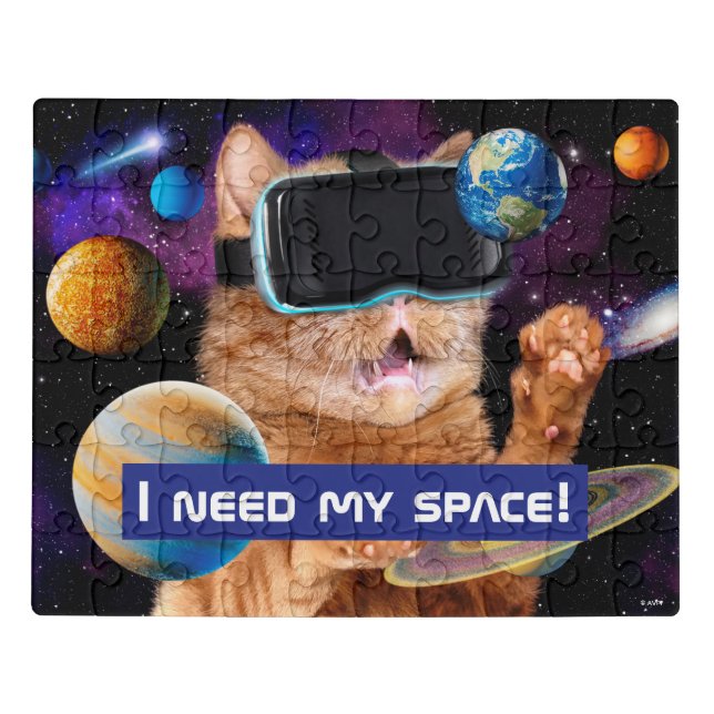 VR Cat In Space Jigsaw Puzzle (Puzzle Horizontal)