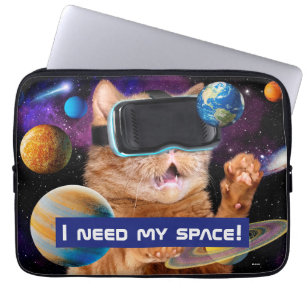 VR Cat In Space Laptop Sleeve