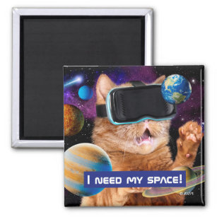 VR Cat In Space Magnet