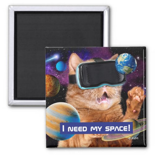 VR Cat In Space Magnet