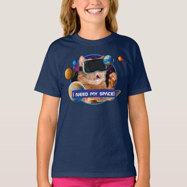 VR Cat In Space T-Shirt (Front)