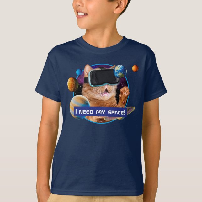VR Cat In Space T-Shirt (Front)