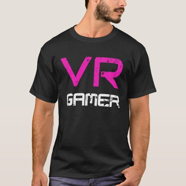 VR GAMER for Virtual Reality fans Pink T-Shirt (Front)