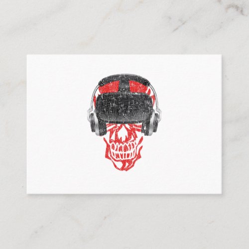Vr Gamer Headset Video Game Skull_ Virtual Reality Business Card