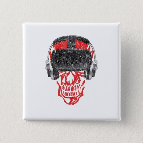 Vr Gamer Headset Video Game Skull_ Virtual Reality Button