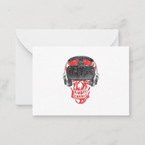 Vr Gamer Headset Video Game Skull_ Virtual Reality Note Card