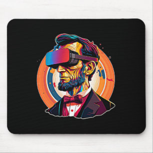 Vr Headset Abraham Lincoln Video Game Virtual Real Mouse Pad