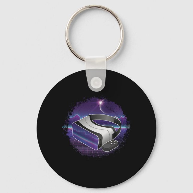 VR Headset Virtual Reality Gamer Gaming Geek Gift Keychain (Front)