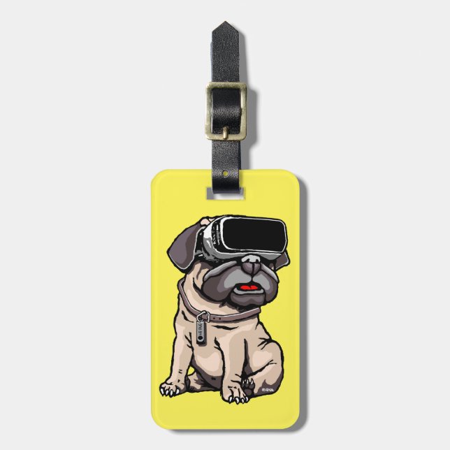 VR Pug Luggage Tag (Front Vertical)