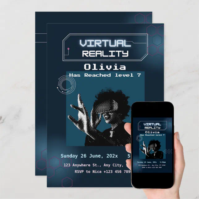 VR Virtual Reality Birthday Party Invitation Zazzle