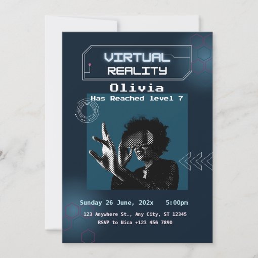 VR Virtual Reality Birthday Party Invitation Zazzle